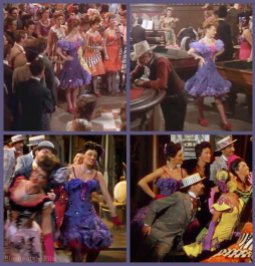 The purple dress with red spangles. The Harvey Girls (top two). The sleeves have been altered in Easter Parade.